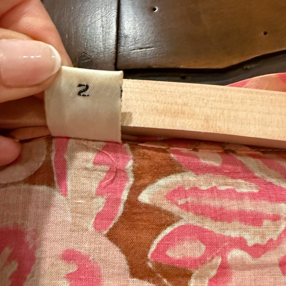 Kerry Cassill Brown and  Pink Floral V-Neck Long Sleeve Top size size 2 (medium) - Picture 3 of 4